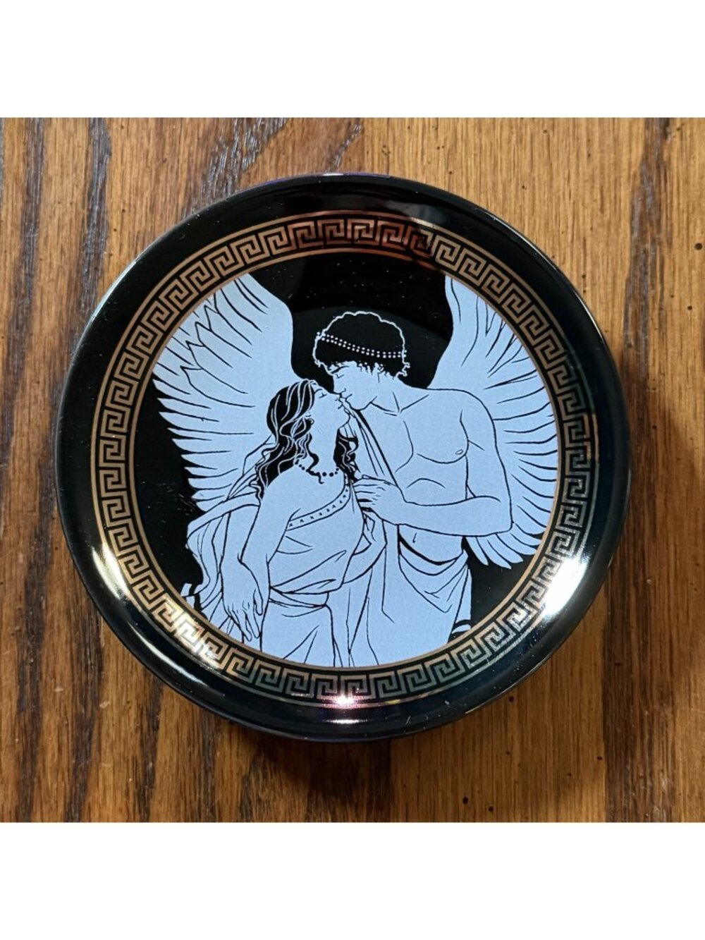 Fairy Loot Eros And Psyche Mini Plate Black Gold 4” inch